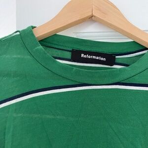 Reformation Green Cropped Long Sleeve